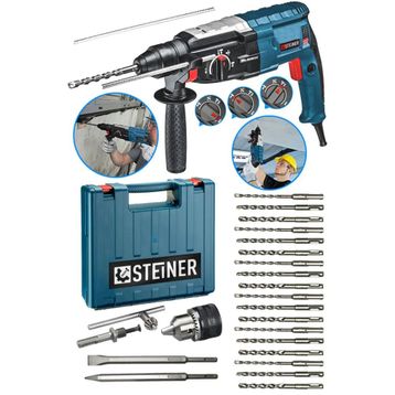 Steiner Alman 4000 W Profesyonel Kırıcı Delici Hilti Gri 20 Adet Uç Darbeli Matkap