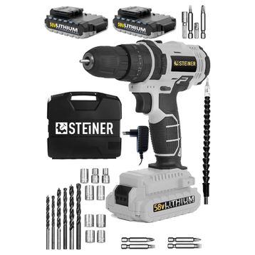 Steiner Alman 58 V 5 Ah Metal Şanzıman Çift Lithium Akü Şarjlı Vidalama Matkap