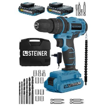 Steiner Alman Darbeli 58 V 5 Ah Metal Şanzıman Çift Akü Blue Şarjlı Vidalama Matkap