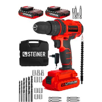 Steiner Alman Darbeli 58 V 5 Ah Metal Şanzıman Red Çift Akü Şarjlı Vidalama Matkap
