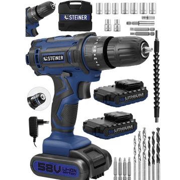 Steiner Alman Highline 58 V 5 Ah Darbeli Bakır Sargılı Çift Akülü Vidalama Matkap