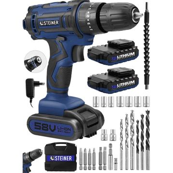 Steiner Alman Highline 58 V 5 Ah Darbeli Bakır Sargılı Çift Akülü Vidalama Matkap