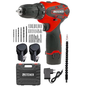 Steiner Alman Titan 36 V SJS Çift Metal Şanzuman 24 Parça Çift Akülü Şarjlı Vidalama Matkap