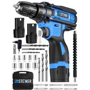 Steiner Alman Turbo Profesyonel 128 VF 10 Ah Otomatik Korumalı Metal Şanzuman Mavi Çift Akülü Şarjlı Matkap