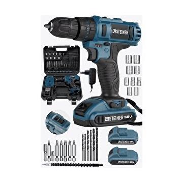 Steiner Germany Technology Darbeli 56 V 5 Ah Bakır Sargılı Çift Akülü Dark Blue Şarjlı Vidalama Matkap