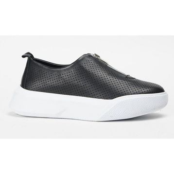 Step More Z354882 Siyah Deri Yüksek Taban Comfort Kadın Günlük Ayakkabı