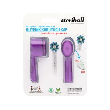 Steriball Pilli veya Şarjlı Diş Fırçaları İçin Hijyenik Mor Diş Fırçası Kabı