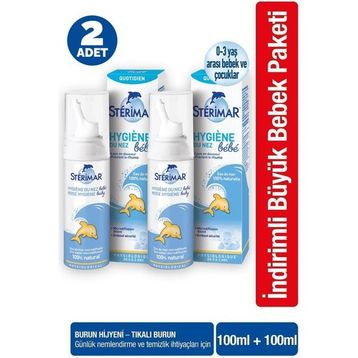 Sterimar Nose Hygiene Bebe 100 ml 2 Adet Burun Spreyi