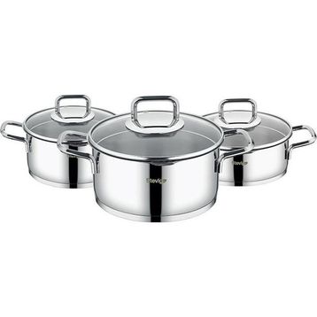 Stevig 4 Cook Pro Süzgeç Kapaklı 18 10 6 Parça Paslanmaz Çelik Tencere Seti