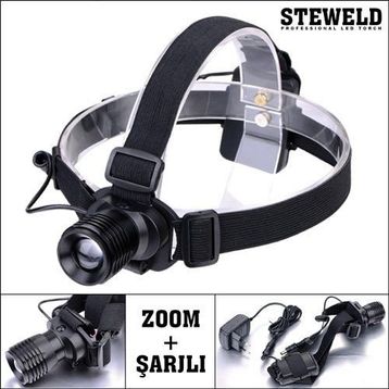 Steweld 521R Şarjlı ve Zoomlu LED 120 Lümen Kafa Lambası