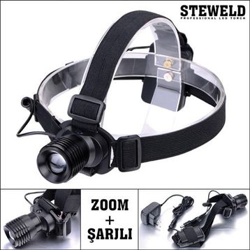 Steweld 521R Şarjlı ve Zoomlu LED 120 Lümen Kafa Lambası