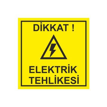 Sticker Masters Dikkat Elektrik Tehlikesi Uyarı Levhası Sticker