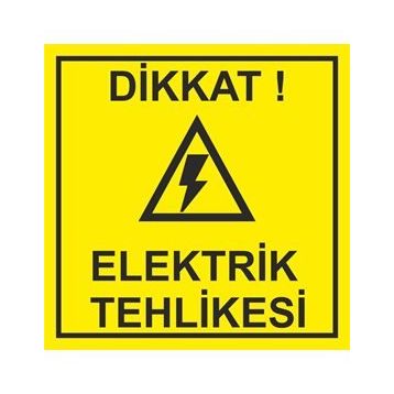 Sticker Masters Dikkat Elektrik Tehlikesi Uyarı Levhası Sticker