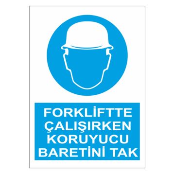 Sticker Masters Forkliftte Çalışırken Koruyucu Baretini Tak Sticker