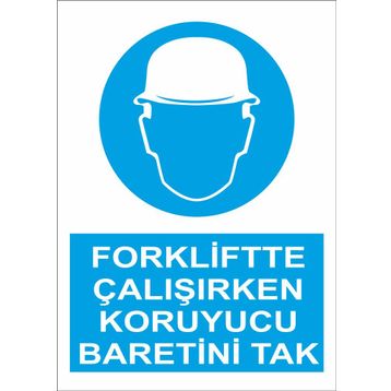 Sticker Masters Forkliftte Çalışırken Koruyucu Baretini Tak Sticker