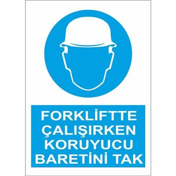 Sticker Masters Forkliftte Çalışırken Koruyucu Baretini Tak Sticker
