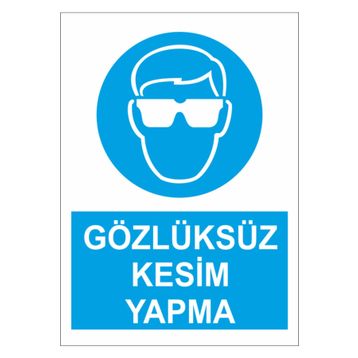 Sticker Masters Gözlüksüz Kesim Yapma Uyarı Levhası Sticker