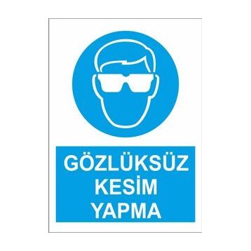 Sticker Masters Gözlüksüz Kesim Yapma Uyarı Levhası Sticker