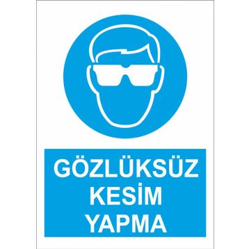 Sticker Masters Gözlüksüz Kesim Yapma Uyarı Levhası Sticker