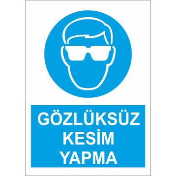 Sticker Masters Gözlüksüz Kesim Yapma Uyarı Levhası Sticker