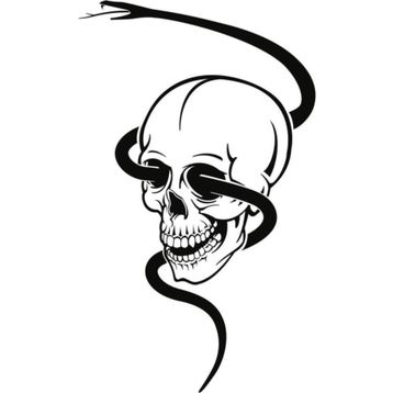 Sticker Masters Skull With Snake Sticker