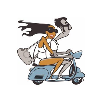 Sticker Masters Vespa Boy And Girl Sticker