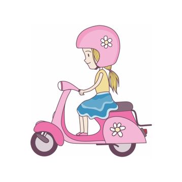 Sticker Masters Vespa Girl Red Sticker
