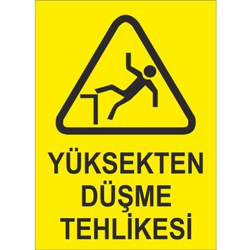 Sticker Masters Yüksekten Düşme Tehlikesi Uyarı Levhası Sticker