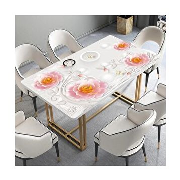 StickerArt 3D Çiçek Daire Masa Kaplama Folyosu