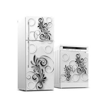 StickerArt Buzdolabı ve Bulaşık Makinası Beyaz Eşya Sticker Kaplama Yuvarlak Desen Sticker