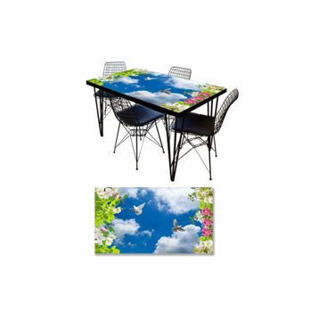 StickerArt Gökyüzü Çiçek Kuş Masa Kaplama Folyosu