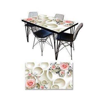 StickerArt Yuvarlak Gül Masa Kaplama Folyosu