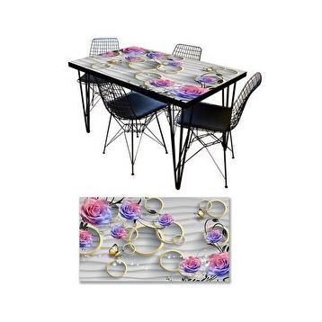StickerArt Yuvarlak Gül Masa Kaplama Folyosu