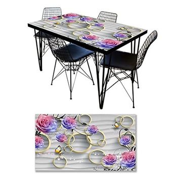 StickerArt Yuvarlak Gül Masa Kaplama Folyosu