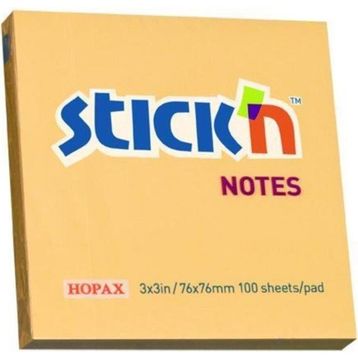 Stickn 21391 Pastel Turuncu 76x76 100 Yaprak Yapışkanlı Not Kağıdı