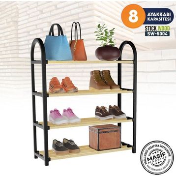 Stickwood SW-5004 Ahşap 4 Katlı Ayakkabılık