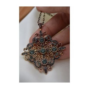 Stoneage Antrasit Bronz Madalyon Kolye