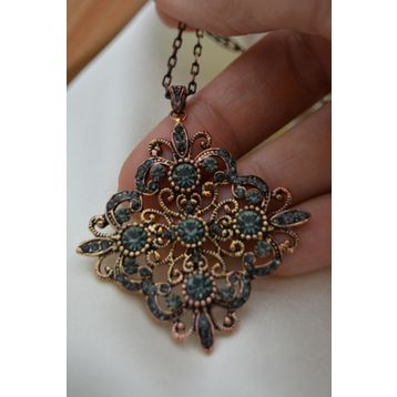 Stoneage Antrasit Bronz Madalyon Kolye