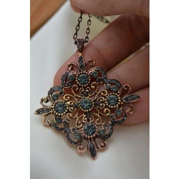 Stoneage Antrasit Bronz Madalyon Kolye