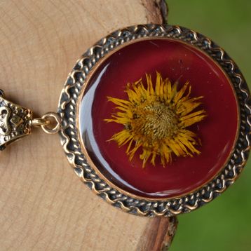 Stoneage Jewellery Gerçek Çiçek El Yapımı Bayan Kolye