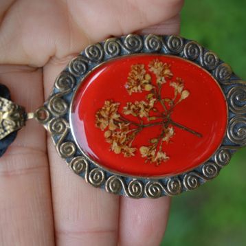 Stoneage Jewellery Gerçek Çiçek El Yapımı Bayan Kolye