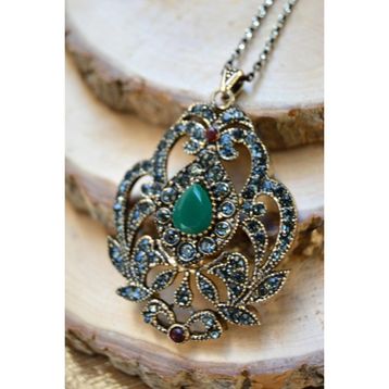 Stoneage Jewellery Kök Zümrüt Taşlı Otantik Kadın Kolye