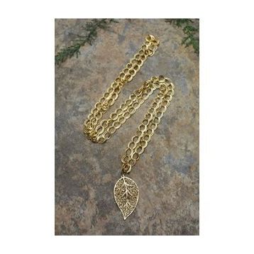 Stoneage Jewelllery Altın Kaplama Yaprak Uzun Bayan Kolye