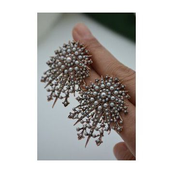 Stoneage Özel Tasarım İncili Küpe