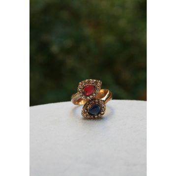 Stoneage Yakut ve Safir Taşlı Ayarlanabilir Kadın Yüzük