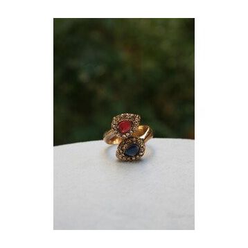 Stoneage Yakut ve Safir Taşlı Ayarlanabilir Kadın Yüzük
