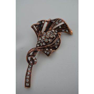Stoneage Zirkon Taşlı Bronz Broş