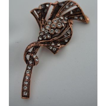 Stoneage Zirkon Taşlı Bronz Broş