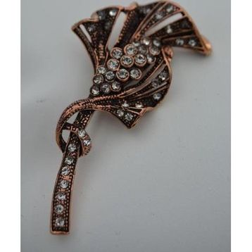 Stoneage Zirkon Taşlı Bronz Broş