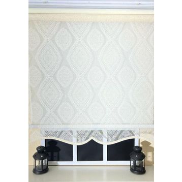 Storburada Çift Mekanizmalı Ekru STB45240-V108 Ekru 130 x 260 Tül Perde ve Ekru Stor Perde